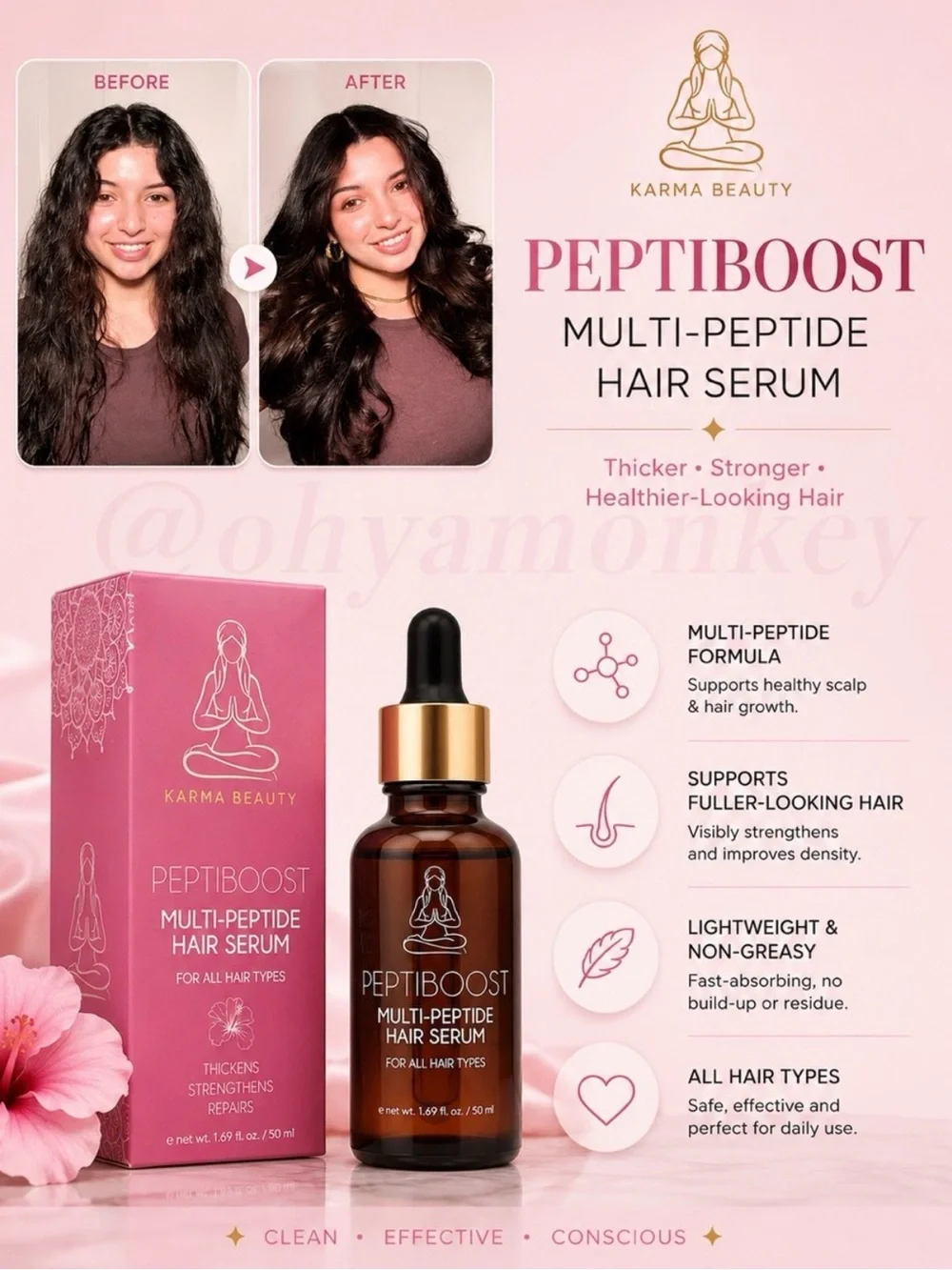 Multi-Peptide Hair Serum — Pink